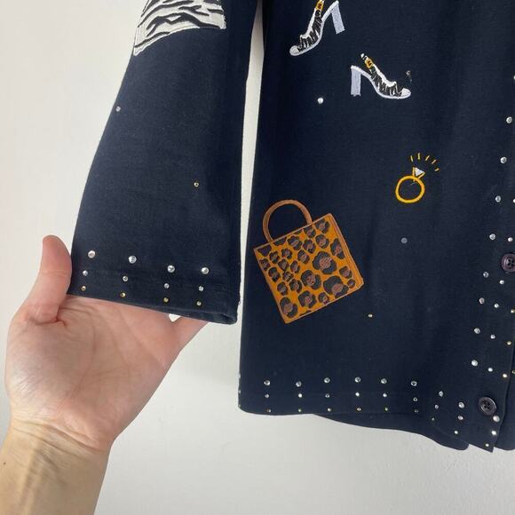 Vintage Michael Simon Lite Cardigan Size Medium 100% Cotton - Picture 3 of 8